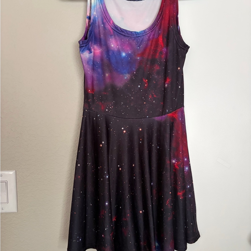 Galaxy Print Sleeveless Dress
